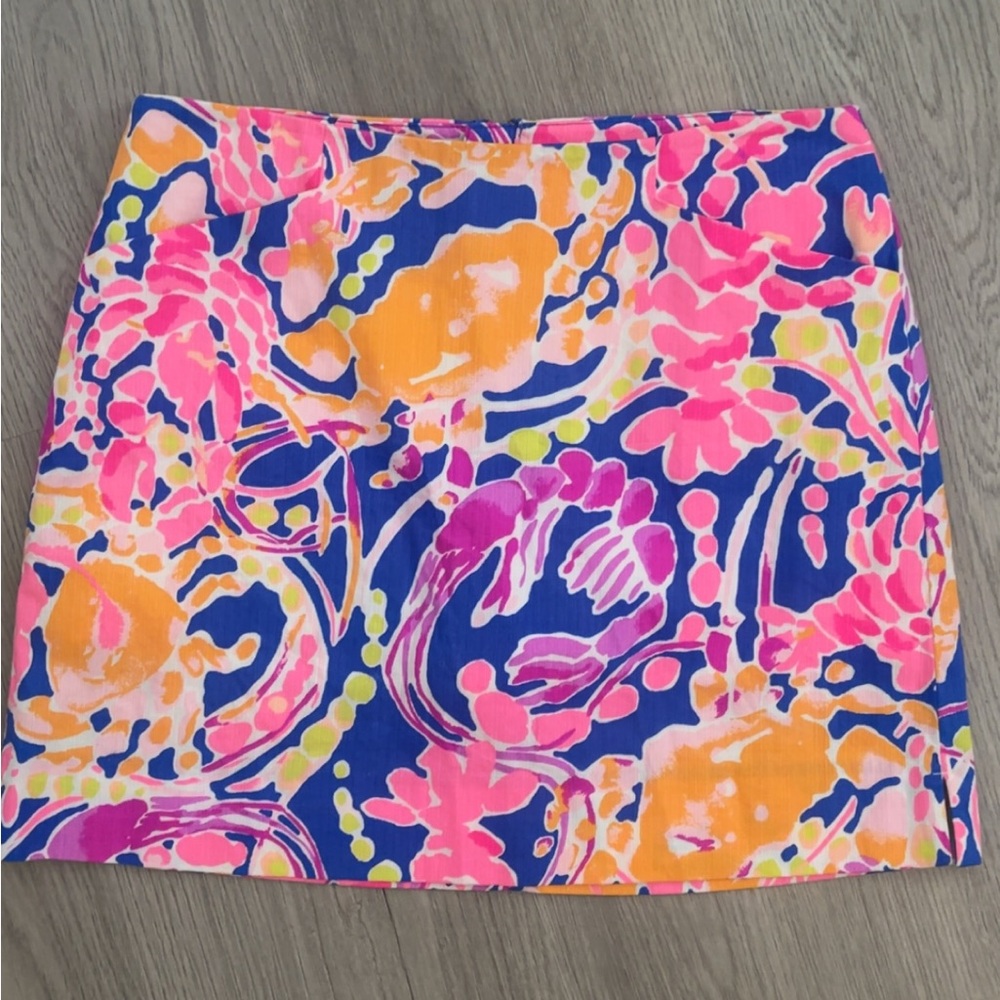 Lilly Pulitzer Marigold Skort Brilliant Blue Catch And Release Blue Pink